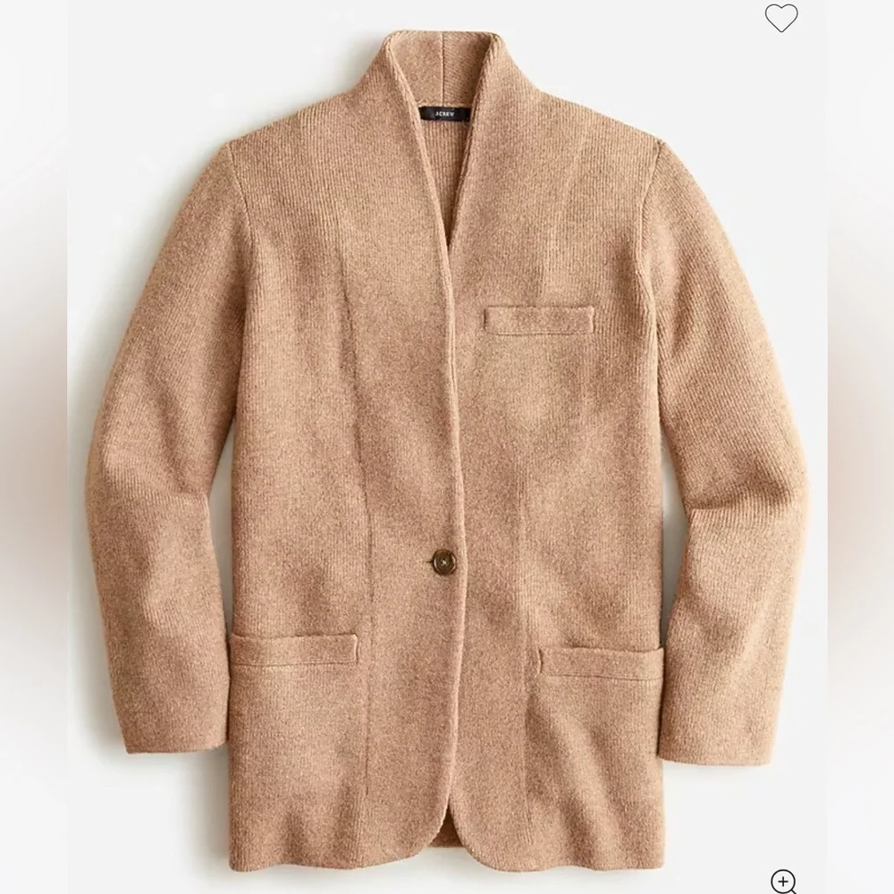 J. Crew Cocoon sweater-blazer Wool and Alpaca - Color: Hthr Mushroom